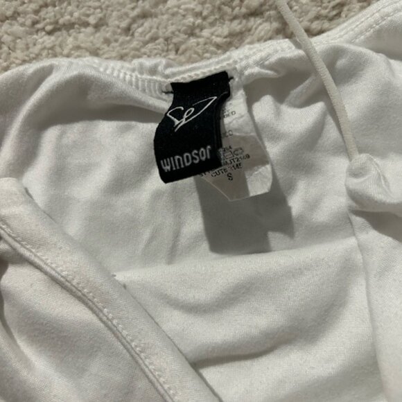 White Women's Spaghetti Strap crop top - Picture 2 of 2